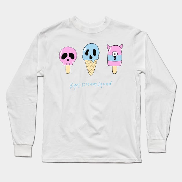 Scary ice cream: eyes scream squad Long Sleeve T-Shirt by cgcreation